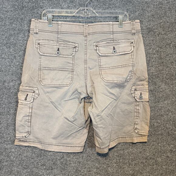 Iron Co‎ Shorts Mens 36 Gray Cargo Pockets Faded Wash Performance Stretch - Picture 7 of 8